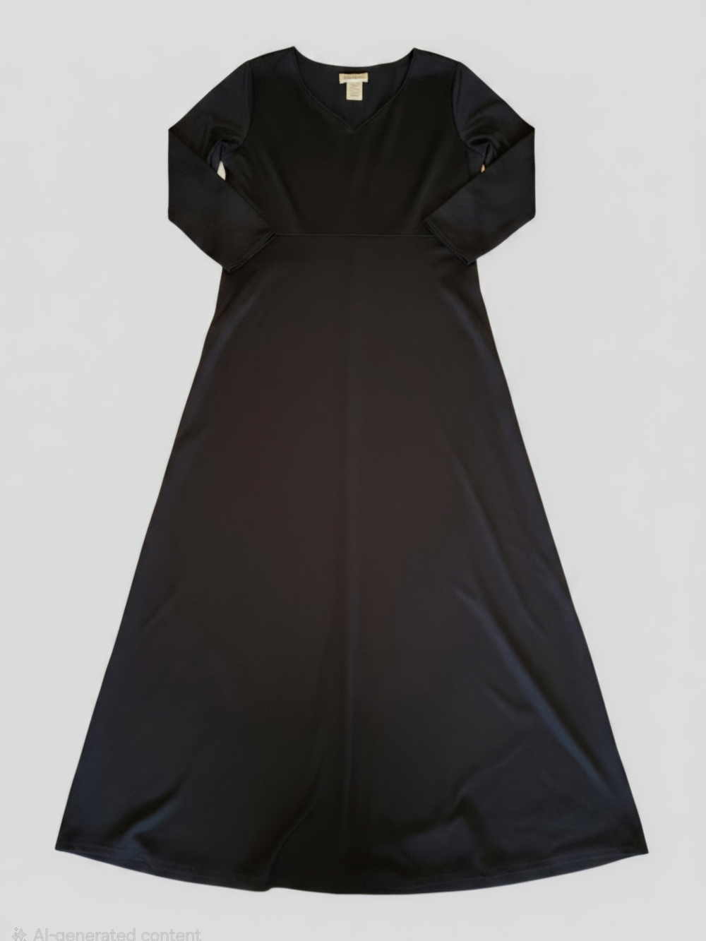 TravelSmith Black 3/4 Sleeve Maxi Dress